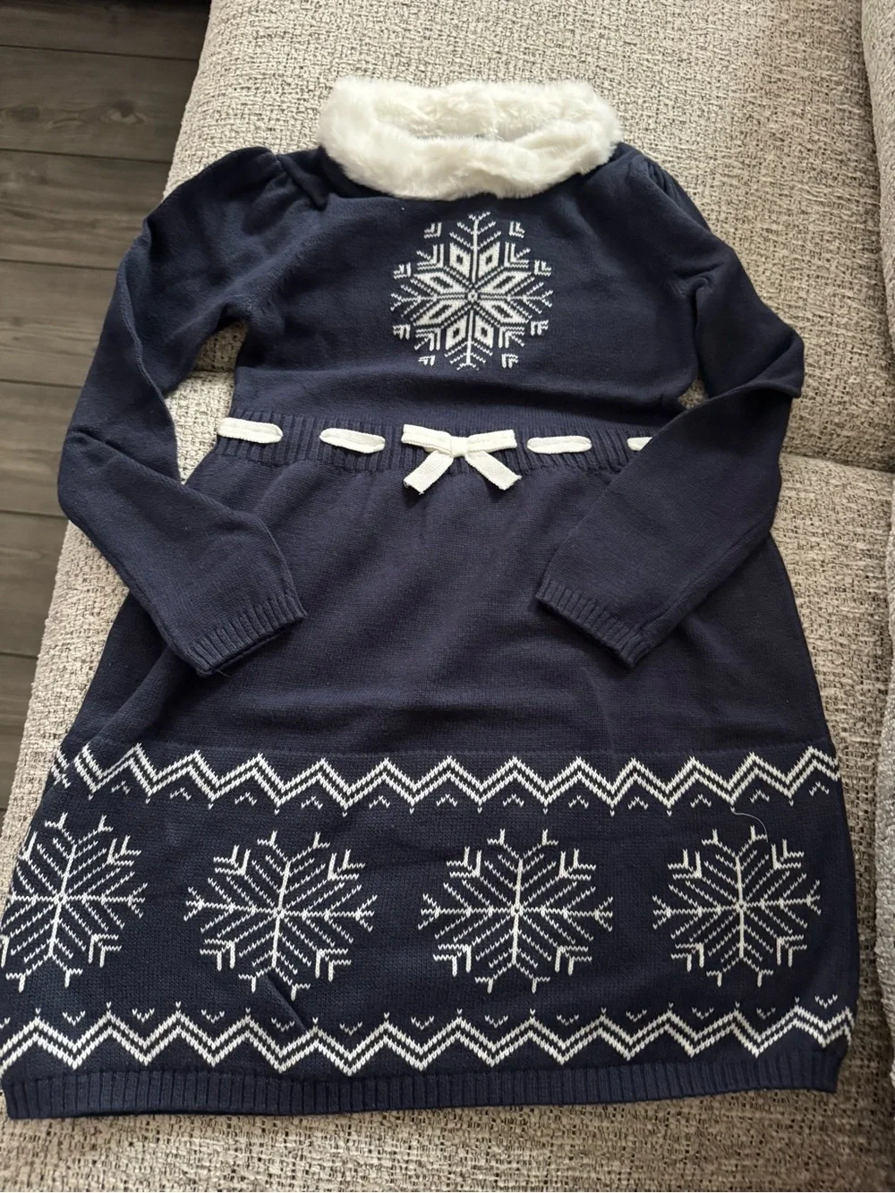 NWT Gymboree Girls Holiday Snowflake Knit Sweater Dress Size 6